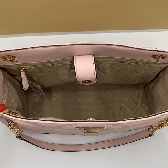 MICHAEL KORS SERENA LARGE EAST WEST CHAIN SHOULDER TOTE POWDER BLUSH COLOR - Picture 14 of 16